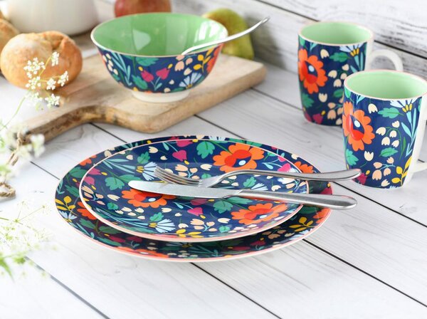 Creatable Jedilni Servis Folklore Blue, 12-Delni