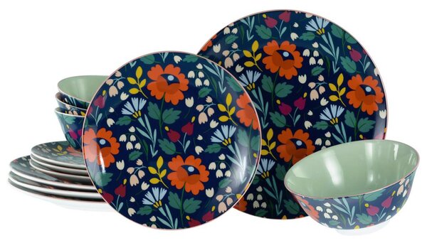 Creatable Jedilni Servis Folklore Blue, 12-Delni