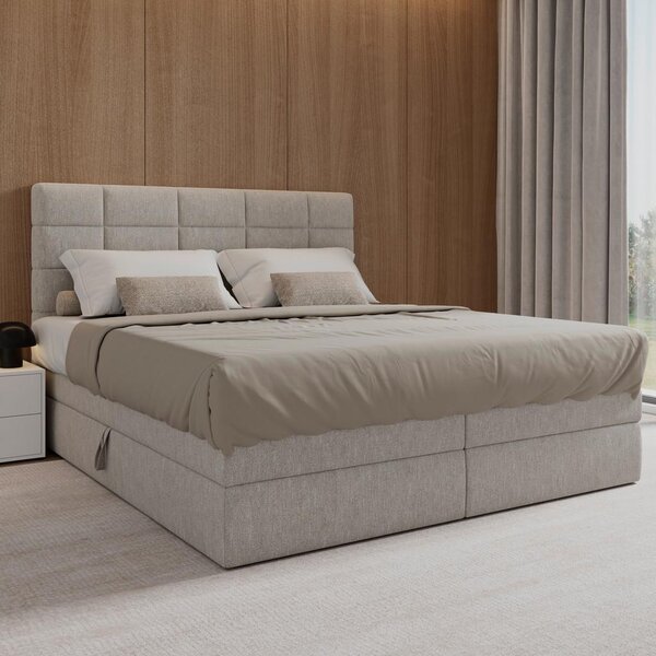 Bessagi Home Postelja Boxspring Aria, Siva