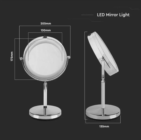 LED Kozmetično ogledalo LED/3W/6V IP44