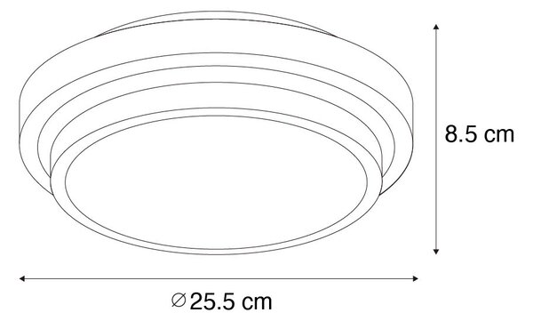 Sodobna stropna svetilka bela 25 cm IP44 - Walden