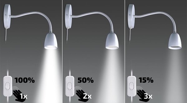 Brilagi - LED Zatemnitvena fleksibilna mala svetilka LED/4W/230V bela