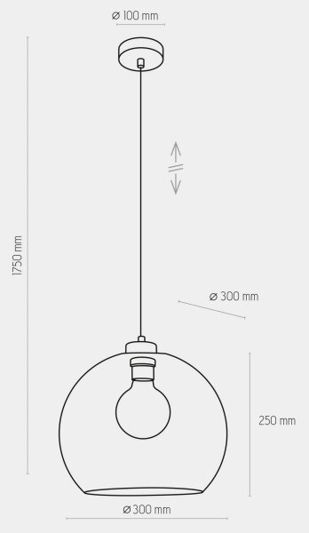 Lestenec na vrvici CUBUS 1xE27/60W/230V