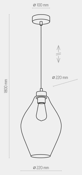 Lestenec na vrvici TULON 1xE27/60W/230V