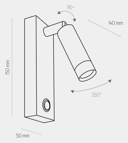 LED Stenska svetilka ENZO LED/3W/230V