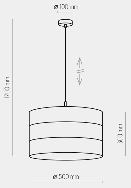 Lestenec na vrvici TAGO 1xE27/25W/230V črn/zlat