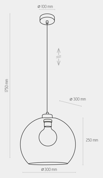 Lestenec na vrvici CUBUS 1xE27/60W/230V