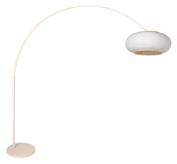 Steinhauer Stoječa svetilka Sparkled Light v obliki loka, krem/sivo platno, 240 cm, Bež, Dnevna soba / jedilnica, Kovina