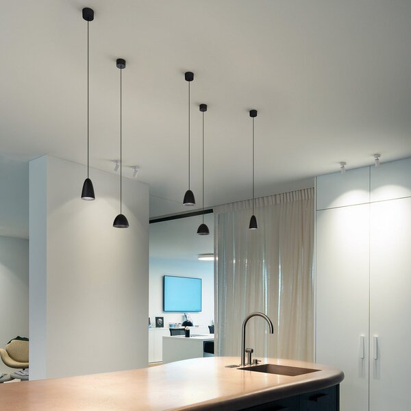 Wever & Ducré Lighting WEVER DUCRÉ LED-visoka svetilka Cozy Zone 1.0, črna, 2.700 K, Črna, Dnevna soba / jedilnica, Aluminij, Sodobni
