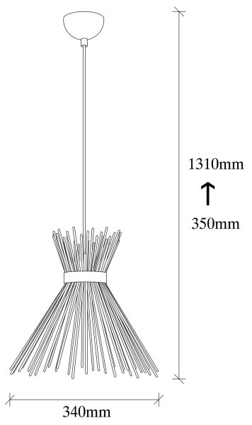 Lestenec na vrvici KIRPI 1xE27/40W/230V črn