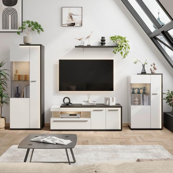Modern Living Tv-element Ambiente Plus, Bela, Antracit
