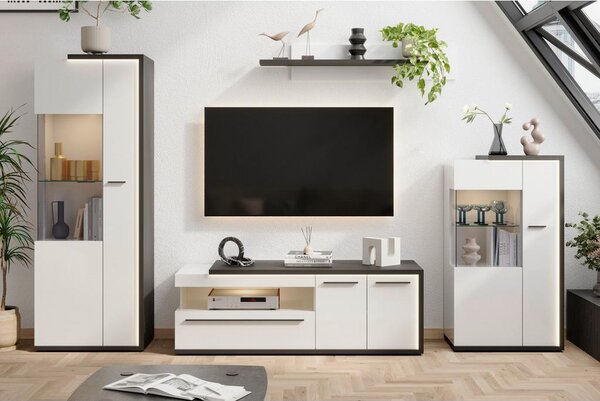Modern Living Tv-element Ambiente Plus, Bela, Antracit