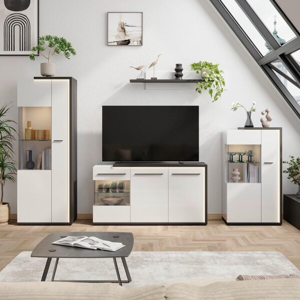 Modern Living Široka Komoda Ambiente Plus, Bela, Antracit