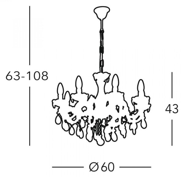 Kolarz 960.88 - Kristalni lestenec na verigi VALERIE 8xE14/40W/230V