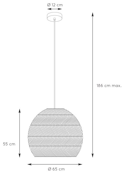 Lucide 03437/60/44 - Lestenec na vrvici MOLOKO 1xE27/40W/230V pr. 65 cm