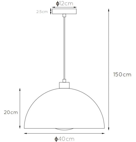 Lucide 45496/01/44 - Lestenec na vrvici SIEMON 1xE27/40W/230V oranžen