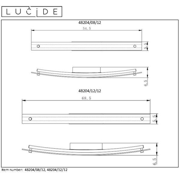 Lucide 48204/12/12 - LED Stenska svetilka BOAZ LED/12W/230V IP21