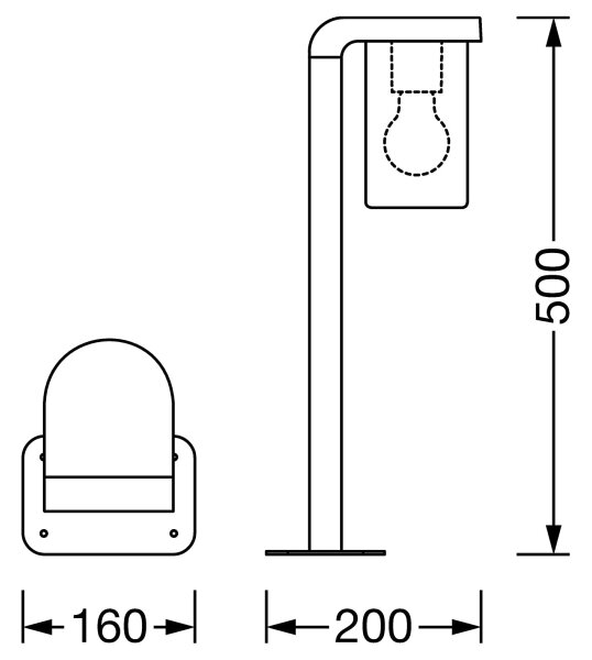 Ledvance - Zunanja svetilka CASCADE 1xE27/25W/230V IP44 50 cm