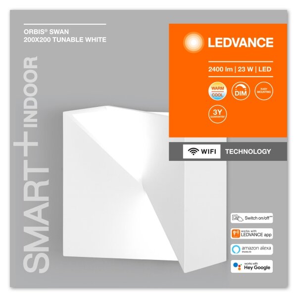 Ledvance - LED Zatemnitvena stenska svetilka SMART+ SWAN LED/23W/230V Wi-Fi