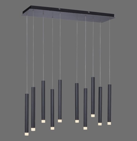 Leuchten Direkt 15206-18 - LED Lestenec na vrvici 10xLED/4,8W/230V črn