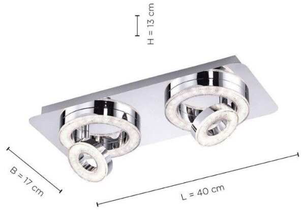 Leuchten Direkt 14521-17 - LED Stropna svetilka TIM 2xLED/2,8W/230V + 2xLED/3,1W