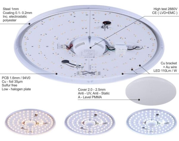 LED Zatemnitvena stropna svetilka STAR LED/50W/230V 2700-6500K + Daljinski upravljalnik