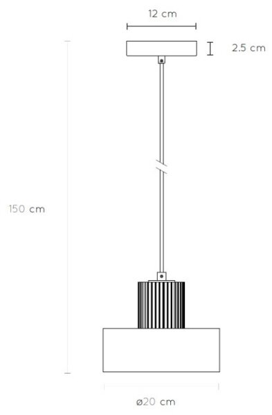 Lucide 20419/20/30 - Lestenec na vrvici OPHELIA 1xE27/40W/230V pr. 20 cm črn