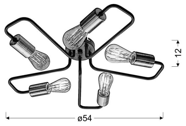 Lestenec HERPE 5xE27/60W/230V