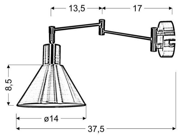 Stenska svetilka COPENHAGEN 1xE14/40W/230V mat krom