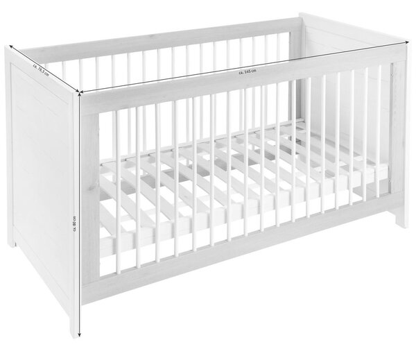 OTROŠKA POSTELJICA CAMRON bukev masivno 145/80/76,5 cm siva, bela