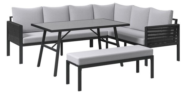 JEDILNA LOUNGE GARNITURA tkanina aluminij