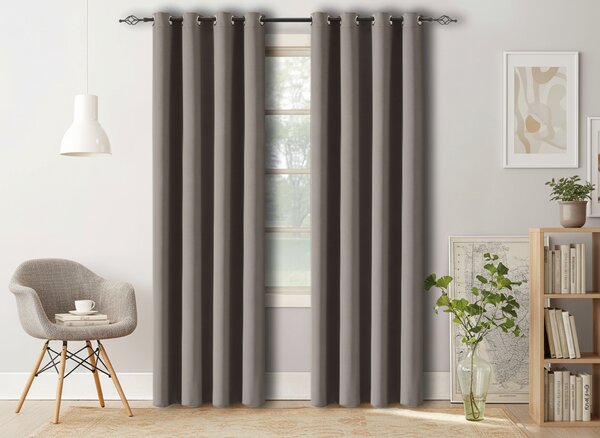Zavesa OXFORD 140x270 cm, sivo-rjava Za obesiti: Trak za nabiranje