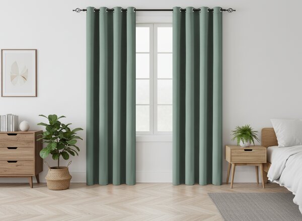 Zavesa OXFORD 140x270 cm, sivo-zelena Za obesiti: Trak za nabiranje