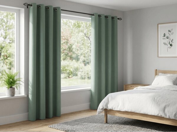 Zavesa OXFORD 140x270 cm, sivo-zelena Za obesiti: Trak za nabiranje