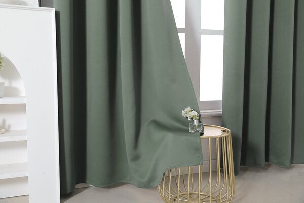 Zavesa OXFORD 140x270 cm, sivo-zelena Za obesiti: Trak za nabiranje