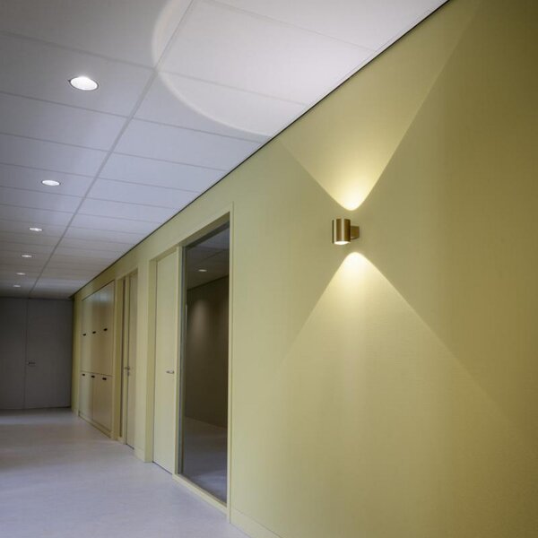 SLV LED-stenna svetilka Oculus, premer 9 cm, funkcija »dim to warm«, kovina, zatemnjen, Bakrena, Dnevna soba / jedilnica, Aluminij, Sodobni