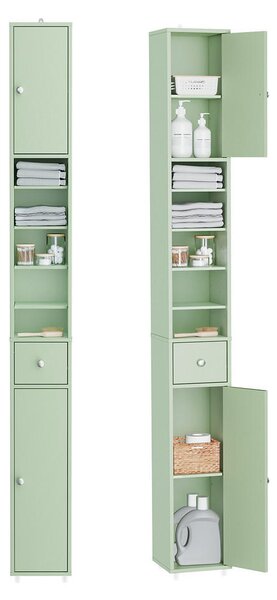 VISOKA KOPALNIŠKA OMARA z enim predalom Zelena 20x20x180cm Minimalističen