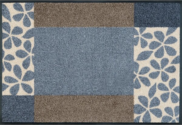 PREDPRAŽNIK Florita Blue 50/75 cm potiskano modra, rjava, bela