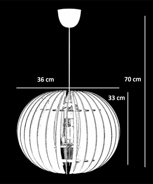 Lestenec na vrvici 1xE27/60W/230V bela pr. 36 cm