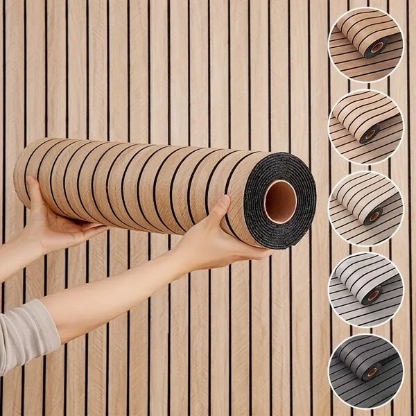 Woodypanel™ Ojačana Samolepilna Stenska Obloga - 10m Rola (6m²), Dimljen hrast