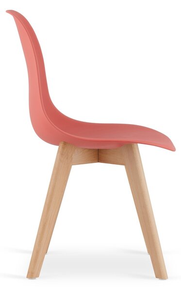 Koralni stol KITO z bukovimi nogami