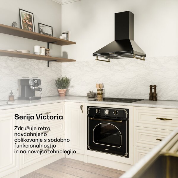Klarstein Victoria, napa, 60 cm, retro oblika, 644,5 m³/h, 2 LED luči
