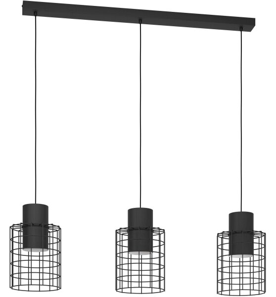 Eglo 43626 - Lestenec na vrvici MILLIGAN 3xE27/40W/230V črn