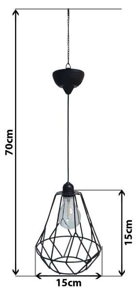 LED Solarni lestenec na vrvici KATTY 1,2V IP44