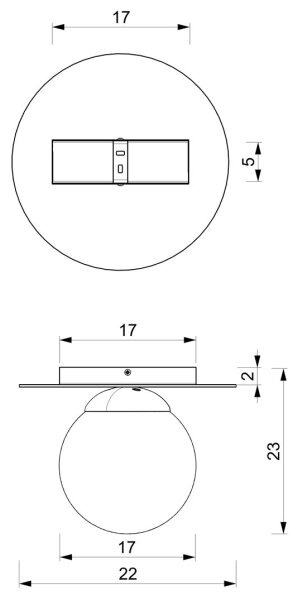 Stropna svetilka PLATO 1xE14/40W/230V d. 22 cm