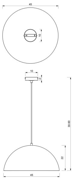 Lestenec na vrvici BETA 1xE27/60W/230V d. 45 cm bela