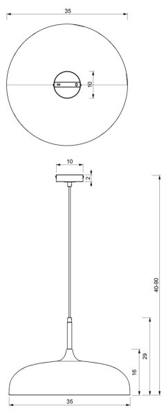 Lestenec na vrvici LINCOLN 1xE27/60W/230V d. 35 cm črna