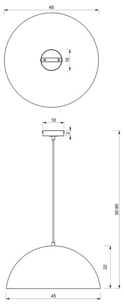 Lestenec na vrvici BETA 1xE27/60W/230V d. 45 cm črna