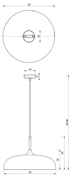 Lestenec na vrvici LINCOLN 1xE27/60W/230V d. 35 cm bela