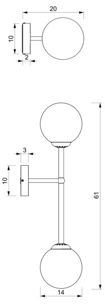 Stenska svetilka POP 2xE14/40W/230V